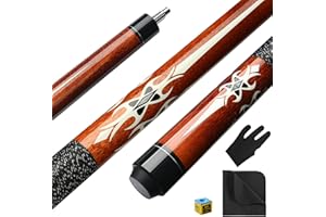 ASMPCUE Queue de Billard, 58 Pouces 19 Oz Pool Cue Stick Bâtons de Billard en Bois Dur de Pointes de 13 mm pour Joueur Professionnel de Billard