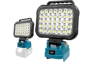 LED-batterilampa för Makita 14,4V-18V LXT (ingen batteri), LED-strålkastare, byggarbetsplat, 105W garagelampor, batteridriften arbet med dubbel USB-laddar (ingen batteri)