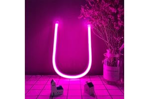 ENUOLI Lettera neonica Led Led Pink U Neon Lettera segni Light Up Lettere 26 Alfabeto Lettera Luci USB/Batteria Potenza Della Lampada Della Lampada Night Della Lampada Notte per la casa Party Bar Christma