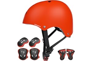 KORIMEFA Casco Infantil Equipo de Protección Patinete Patinaje con Casco Adjustable Rodilleras Coderas para Bicicleta Monopatín y Deportes Extremoscon de 3 a 13 años