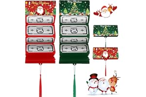 Fruitwealth Christmas Money Wallets and Envelopes, Christmas Money or Gift Card Booklet, Xmas Money Wallets Holder with 10 Slots, Santa Surprise Cash Envelope Gift for Family Friends(Red+Green)