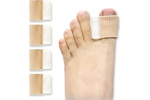 SHFYFHS 4pcs Hallux Valgus Correcteur, séparateurs d'orteils en gel, Orthèse d'orteils, correction d'orteils en fibre de gel, avec 1 boucles de pied, pour Soulager la Pression du Pied,orteils chevauchants(4L)