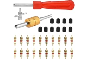 Divono Tyre Valve Removal Tool Car Bike Tire Tool Set, 33Pack Valve Cores with Steam Cap Valve Tool Wrench Professional Repair Tool for Car Motorcycle Bike(as shown)