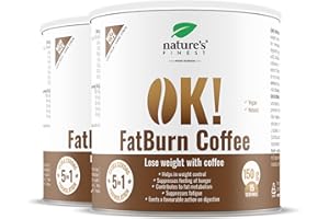 NATURE'S FINEST BY NUTRISSLIM Nature’s Finest Café Quemagrasa 5‑en‑1 – Instantáneo con L‑Carnitina, Guaraná y Saúco – Ayuda a Controlar el Peso, Suprime el Apetito y Aporta Energía – 300 g