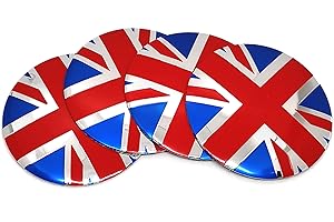 PTDecals 4x 56.5mm Size Wheel Center Hub Caps Emblem Aluminum 3D Domed Sticker Flag Graphic Decals Badge For Vehicle Motor Auto Car Wheel Center Hub Caps
