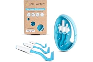 Tick Twister 3 Zeckenhaken für Hunde, Katzen und Menschen – Zeckenzange 3er Set mit Aufbewahrungsbox Sicheres Entfernen ohne Schmerzen – Ideal für Outdoor-Aktivitäten (Blau, 1er-Set)
