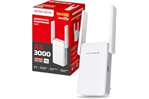 Mercusys ME80X AX3000 WiFi 6 Internet Booster with 2 Adjustable High-Gain Antennas, WiFi Exender Booster, TP link Wifi Extender,Gigabit Wired Connection, EasyMesh, App Control,Work with Any Router