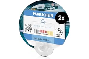 ‎WICKED CHILI Wicked Chili 2er Set Parkausweis Auto Halterung Windschutzscheibe mit 30mm Saugnapf, Kartenhalter, Parkscheinhalter, Parkausweishalter, Kartenhalter Autoscheibe (Made in Germany) transparent, 2X