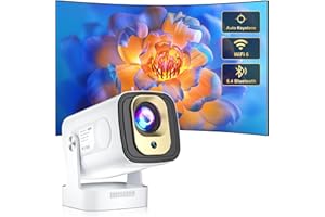 Mini Beamer Salange,4K Unterstützung 1080P Autofokus Projektor,Projektor Tragbarer mit WiFi 6 und Bluetooth 5.4, Auto Trapezkorrektur,180°Verstellbarer Ständer, Smart Beamer Android 11.0 Heimkino