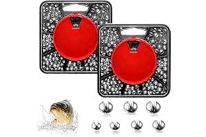 WPNCYK Fishing Weights, 2 Pack Split Shot Fishing Weights, for Carp Coarse Angling, Sea Fishing and Pike Float Fishing, 120g Per Box, 9cm X 9cm