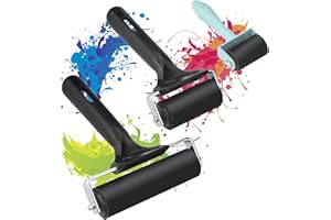 YEEMEEN Rouleau Encreur, 3Pcs Rouleau Caoutchouc, Caoutchouc Rouleau Encreur 3,5cm 6cm 10cm Rullo Inchiostro Incisione pour L'estampage, L'impression, le Papier Peint et L'artisanat