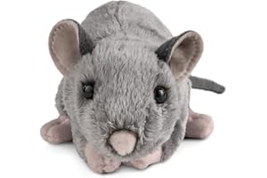Living Nature Rat with Squeak, Realistic Soft Cuddly Farm Toy, 18cm, Grey