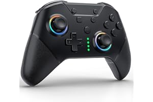 ECHTPower Wireless Switch Pro Controller Gamepad for Switch/Switch Lite/Switch OLED, Bluetooth Switch Turbo Controller with LED,Vibration, Programmable,Wake-Up