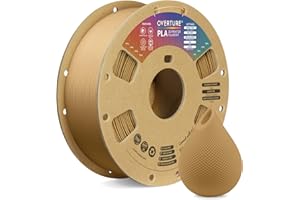 OVERTURE Filament PLA 1.75mm Aufgerüstet, 3D Drucker PLA Filament 1kg Spule (2.2 LBS), Maßgenauigkeit +/- 0.02mm (Braun)