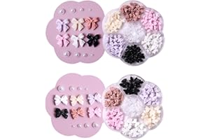 HAOXYO 2 Scatole di Charm Unghie con Fiocco Colorato,Decorazioni per Unghie Fai Da Te per Nail Art Strass Perle,Ciondoli per Unghie a Farfalla,Nail Art Kit,Decorazioni Unghie Nail Art