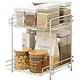 Kempt Kitchen Worktop Organiser - Multi-Purpose Shelf for Kitchen Storage, Cupboard Shelf Organiser - Bathroom Countertop Organiser - Space-Saving Worktop Shelf,White(White2Tier) (1)