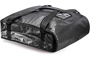 DEAYOU Pizza Bag, Pizza and Food Delivery Bag, Professional Thermal Pizza Warmer Bag, Hot Pizza Carriers for Transport, Catering, Moisture Free, Heavy Duty, 51×51×13 cm, Black