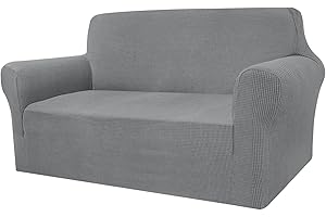 Granbest, copridivano Elasticizzato ad Alta Elasticità, Moderno Jacquard, copridivano Elastico, per Soggiorno, Protezione per Cani e Animali Domestici (2 posti, Grigio Chiaro)