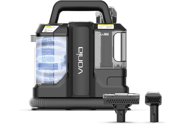 Vonia Machine à Nettoyer les Tapis Portable – Nettoyeur de Tapis Haute Succion 450W | Nettoyeur à Main pour Taches de Canapé, Canapé, Tapis, Sièges de Voiture, Matelas et Nettoyage des Tissus (Noir)