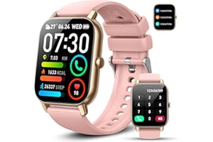 DOTN Smartwatch Donna Uomo, 1.85" Orologio Smartwatch Effettua Risposta Chiamate, 112 Modalità Sportive Smart Watch con Sonno Cardiofrequenzimetro, IP68 Impermeabile Orologio Digitale Android IOS, Oro Rosa