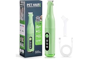 Lychico Dog Paw Trimmer with LED Light, 20mm Widen Blade Electric Dog Clippers for Groomming, Waterproof Pet Micro Precision Trimmer, Cordless Pet Clippers Shaver for Dogs Cats Paws, Eyes, Ears, Face