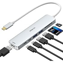 USB C Hub HDMI Adapter for MacBook Air Pro, 7 in 1 4K Dongle Multiport Converter with 50cm Cable, USB 3.0 5Gbps Data Transfer, 100W PD, SD/TF Card Slot, Digital AV USB C Hub HDMI Adapter for MacBook Air Pro, 7 in 1 4K Dongle Multiport Converter with 50cm Cable, USB 3.0 5Gbps Data Transfer, 100W PD, SD/TF Card Slot, Digital AV