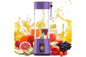 WHJC Tragbarer Mixer, Smoothie Mixer Klein, Mini-Mixer Smoothie Maker und Shakes, USB-Aufladbarer 400ML Standmixer für Babynahrung, Fitnessstudio, Reisen