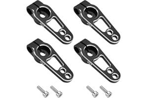 YINETTECH 4Pzs 25T Brazo Servo de Aleación Aluminio Brazo Servo Brazo Dirección de Un Solo Lado Roscas M3 para Coche RC Escala 1/10 Compatible con Futaba Servomotores Negro