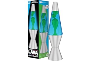Lava Lamp 2124, Green Wax, Blue Liquid, Silver Base and Cap, Original 14.5 inch LAVA® Motion Lamp to Illuminate Your Mood