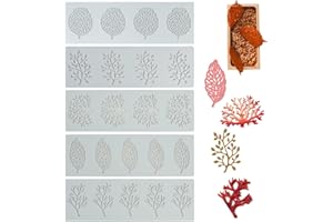 MEUKCEZ Stampo Silicone per Decorare Torte, Stampo Decorazioni Crostata, Stampi Silicone Corallo, Stampi per Cucina, Fondente Cioccolato Strumenti Pasticceria Professionali (5 Pezzi)