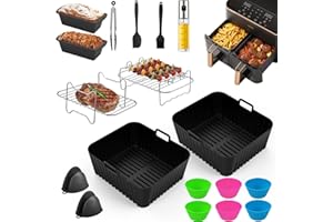 CIRENCHEN Heißluftfritteuse Zubehör für COSORI Heißluftfritteuse 8,5L, Airfryer Zubehör Accessories für cosori Heißluftfritteuse CAF-R901-AEU Dual Zone Silikonform Air Fryer Accessories für cosori Dual Basket