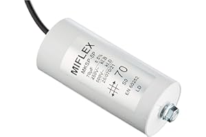 Condensador de Arranque del Motor, 70 µF, 450 V, 55 x 119 mm, línea M8, Miflex