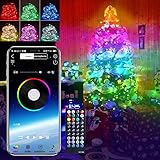 DISCORAMA LUCI NATALE LED CON COMANDO APP, STRINGA DI LUCI BLUETOOTH USB DECORAZIONE ALBERO DI NATALE, CATENA LUMINOSA 5M 10M