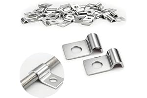 FUNVER 60 4 mm piezas abrazaderas de sujeción en forma de U fijación de malla rígida en la pared de acero inoxidable 304 engrosadas fijación cable y tuberías agujero único para instalación de pared cables