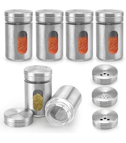 12 pezzi, capacità 120 ml, barattolo per spezie da cucina, barattolo per spezie, bambù e coperchio in legno, classico coperchio nero, bell'aspetto, 2 tipi di diametri del foro, buona sigillatura
