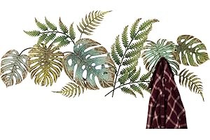 ‎KARE Kare Design Garderobe Jungle Party, Grün, Garderobenleiste mit 6 Garderobenhaken, Dschungel Look, 43x107x5 cm (H/B/T)