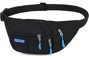 Yooluan Waterproof Belt Bag / Bum Bag with 3 Zip Pockets - Hiking / Outdoor Sports Waist Bag / Holiday Money Pouch Pack