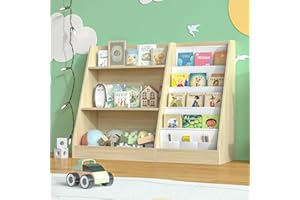 Garden 4 you Childrens bookcase Kids Bookshelf Wooden kids Storage Book Rack for kids room,Nursery Shelf and Toy Storage Unit for Books, Bedroom, Playroom, Storage Organizer (Oak)