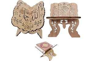 Hezhou 2 pezzi Supporto per Libro in Legno Scaffale Pieghevole Corano Corano Porta Libri sacri Scaffale da Lettura Musulmano Decorazione per Feste ed Eventi Sacri Musulmani Come Eid Al-Fitr Islam Home
