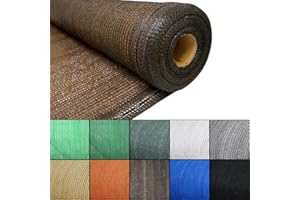 Keroppa Malla de Ocultación 90% de Sombreo 1x50 m Malla de Sombreo para Jardín Patio, Terraza Agricultura Resistente Reducción Temperatura Transpirable Proteccion UV Marrón
