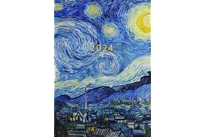 2024: Agenda Settimanale Con Orari 5:00 - 23:00 | Vista Verticale | 1 Settimana Su 2 Pagine | 12 Mesi Planner Intempo| Formato A4 | Diario Caledario ... Agenda Giornaliera | Van Gogh Notte stellata