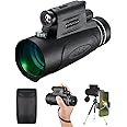 Zoom Monocular Telescope for Smartphone 12X60 Monoculars for Adults High Powered Cosmic Scope Flashlight Compass Portable Spotting Scopes for Wildlife Viewing Star Gazing Astronomy Gifts for Men Kids