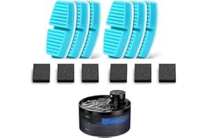 GIOTOHUN 12 Fontanella per Gatti Filtris: Fontana per Gatti Filtris - 6 Filters a Carbone + 6 Filters in Schiuma - Adatto per Fontanella Gatto senza Fili (B0CPHQ12FV)