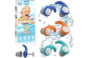 ANANJY Tapones para los Oídos para Natación para Niños (4-12 años) - 3 Pares de Tapones de Silicona Suave Reutilizables para Nadar, Perfectos para el Surf, la Piscina, la Ducha y Otros Deportes Acuáticos