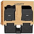 LASFIT Floor Mats for 2014-2020 Nissan Rogue (Not fit Rogue Sport or Select Models) All Weather Upgraded Custom Fit Car TPE Floor Liners, 1st & 2nd Row, Black