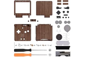 eXtremeRate Full Gehäuse für Nintendo Gameboy Advance SP,IPS Ready Upgraded Hülle & Tasten Set, DIY-Ersatz Case Shell Buttons für gba SP IPS&Standard LCD(KEIN Konsole&Platine)-Holz Optik