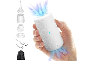 Mojimdo 2024 Version Electric Air Pump for Inflatables, 4000mAh Rechargeable Battery Air Pump for Airbed 2-in-1 Portable Mini Vacuum Pump with 4 Air Nozzles and Storage Bag for Air Mattress, Pool