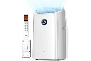 DREO Aire Acondicionado Portátil de 10000 BTU para Habitación, Refrigeración sin Drenaje, Silencioso, Control por Aplicación/Voz, Temporizador de 24 Horas, con Ventilador y Deshumidificador