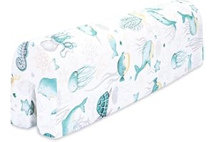 TOTSY BABY Bed edge protection for children's beds 90 cm - protection for bed frames edge protection children's baby bed Cotton Aquatic animals