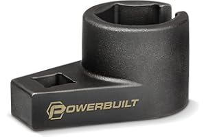 Powerbuilt Oxygen Sensor Offset Puller, Remove and Install O2 Oxygen Sensors, Wire Gate, 22mm 7/8 Inch, 6 Point - 648691, Black